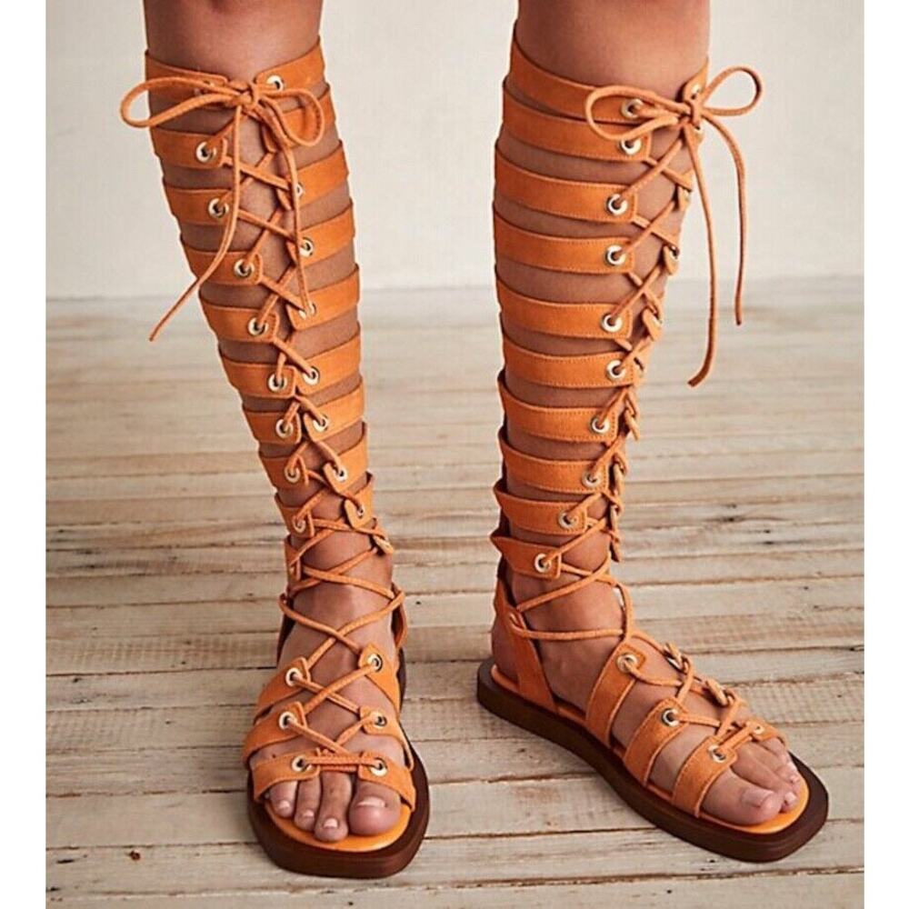 Free People Women's Sun Chaser Tall Gladiator Sandals Size EU 38/US 8